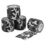 4.5 x 5CM Camo Tape Wrap, 4 Rolls Self-Adhesive Tape, Snow Black and White
