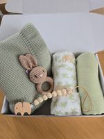Bespoke Beautiful Baby Gift Box In Greens for Boys Or Girls Brand New