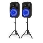 Vonyx VPS10 10-Inch Bluetooth Party Speaker With Lights & Stands 600W