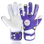 Professional Goalkeeper Gloves GKSaver Kids Champ Purple Neg Cut Size 4 to 7