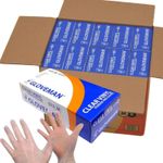 1000 X Vinyl Gloves Clear Powder Free DISPOSABLE Work Tattoo Medical S-M-L-XL