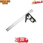 300mm Adjustable Engineers Combination Try Square Set 12” Right Angle Guide
