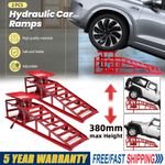 2x Heavy Duty Car Ramp Lift Height Adjustable 2+2Ton 4 Ton Hydraulic Jack Garage