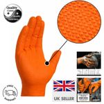 Disposable Orange Extra Strong Thick Diamond Grip Nitrile Gloves Mechanic of 100