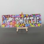 Sweets Design and White Writing Horse Name Plate Tags4Nags stable sign/nameplate