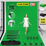 3X 3m Photo Heavy Duty Backdrop Stand Kit 3m / 6m Green Screen Background Studio