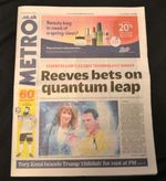 The UK Metro Newspaper 18/03/26 March 18th 2026 Rachel Reeves Quantum Computing