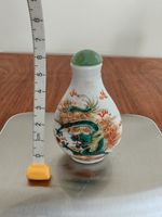 Antique Chinese Porcelain Snuff Bottle Famille Rose Dragon 古月軒 Mark Jade Stopper