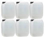 6 x Jerry Can Water Container 10Litre Natural Plastic for & Transport, Oil Can