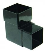 FLOPLAST 65mm Square Downpipe 92.5 Degree Offset Bend - Black - 2 PACK