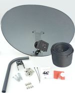 Zone 2 Satellite Dish & Quad LNB + Full 30m Black Twin Kit for Sky HD Freesat
