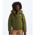 The North Face Womens Arctic Bomber Jacket Forest Olive Green NF0A84IY BNWT