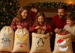 Personalised Santa Sack Christmas Gift Bag for Custom Name glitter styles