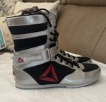 Reebok Men’s Boxing Boots High-Top Lace-Up Silver Black Red Size 11