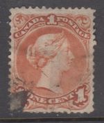 Canada Scott #22   1 cent brown red  "Large Queen"