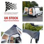 Fiat Doblo Rear Barn Door Tailgate Awning Shelter Cover (All Years) Black/Grey