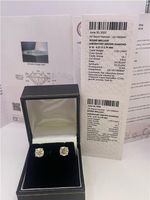 18ct white gold 1.80 carat lab created diamond earrings. Colour E, Vs1 IGI cert