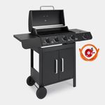 Gas BBQ Grill Stainless Steel 4 Burner + 1 Side Outdoor Barbecue Party