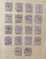*SPECIAL* GB QV Fiscal 2/6d Postage Stamp Pen Cancel. 1 Piece random, see pics