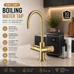 Boiling Water Kitchen Tap 98c Hot and Cold Brushed Brass 3 And 4 IN ONE 