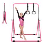 Gymnastics Bar for Kids Gymnastics Bars with Rings Height Adjustable Bar Xmas🎁