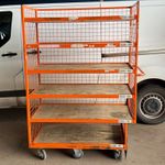 Heavy Duty 6 Wheel Steel Frame Cage & Shelf Trolleys - Mobile Stock Shelving