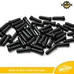 BLACK ALLOY CABLE END CAPS Brake Gear Crimps Tips Ferrules MTB Road Bikes Cycles
