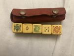 Bakerlite Poker Dice Set of 5 Vintage With Leather Case