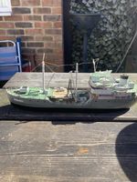 Handmade Wooden Battleship model “blue Ranger “ Needs Some Tlc