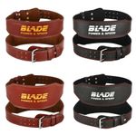 Blade 4" 6" Gym Weight Lifting Belt Leather Training Fitness Power Back Support