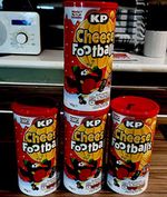 KP Cheese Footballs Cheese Flavour Puffed Snack Tub 142g x4 Pack