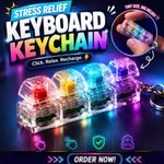 Light Up Keyboard Fidget Toy, Keyboard Clicker Fidget Toy Keychain, 4 Buttons