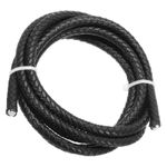 Round Braided Leather Cord, 6mm Braided Genuine Leather Cord String Rope Folded