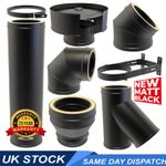 Twin Wall Insulated Flue Pipe Black Chimney HETAS 6 inch Wood Burning Multifuel