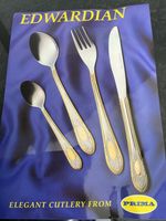 Prima Edwardian Cutlery Set 72 Pieces Silver/ Gold In Blue Leather Case