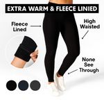 NEW WOMENS WINTER FLEECE THERMAL WARM THICK FULL LENGTH LEGGINGS COLOURS