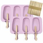 1/2x silicone molds ice lolly ice cream mold with lid 50/100 wooden sticks NEW