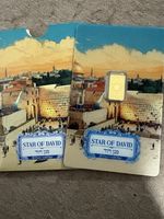 PAMP Star of David 1g Gold Bar 999.9 Fine Fineness Cert No. 2531