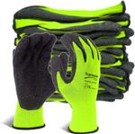 12 Pairs Thermal Winter Builders Latex Coated Work Gloves Gardening Construction