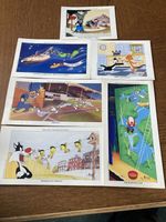 6 x Warner Bros Animation promotional cards. Bugs Bunny, Sylvester & Tweety-Pie