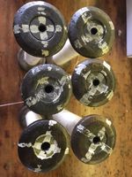 6 Vintage Wooden Industrial Textile Bobbins Factory Cotton  Spools- 7"