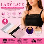4x Lady Lace Clip-on Camisole Bra Insert Overlay Modesty Panels for Low Cut Up
