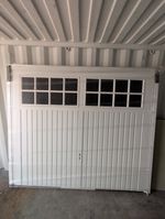 White garage door,  overall width 2370mm x  2025mm height 