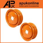 2x Front Wheel 12 Inch Rims 4 Stud for Iseki Compact Lawn Mower Ride On Tractor