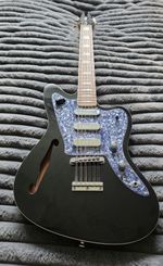 Vintage REVO Series 'Surfmaster Thinline 12' Electric Guitar ~ Boulevard Black