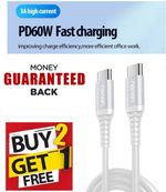 Fast Charging Type C To Type C Cable Heavy Duty For iPhone 15 Samsung Data Sync