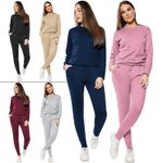 Womens Tracksuit Set Ladies Crew Neck Sweatshirt Casual Joggers Suit