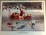 Signed 16x12  Photo Montage  Geoff Hurst England AFTAL Dealer COA