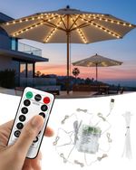 Lorrtta Parasol Lights, Umbrella String Lights for Outdoor Patio, Garden, and Ca