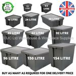 Wham Bam Black Heavy Duty Plastic Storage Box Boxes With Lids - Recycled Plastic